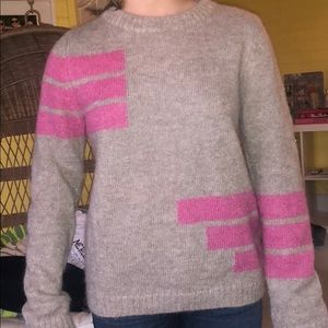 & Other Stories caramel sweater with pink